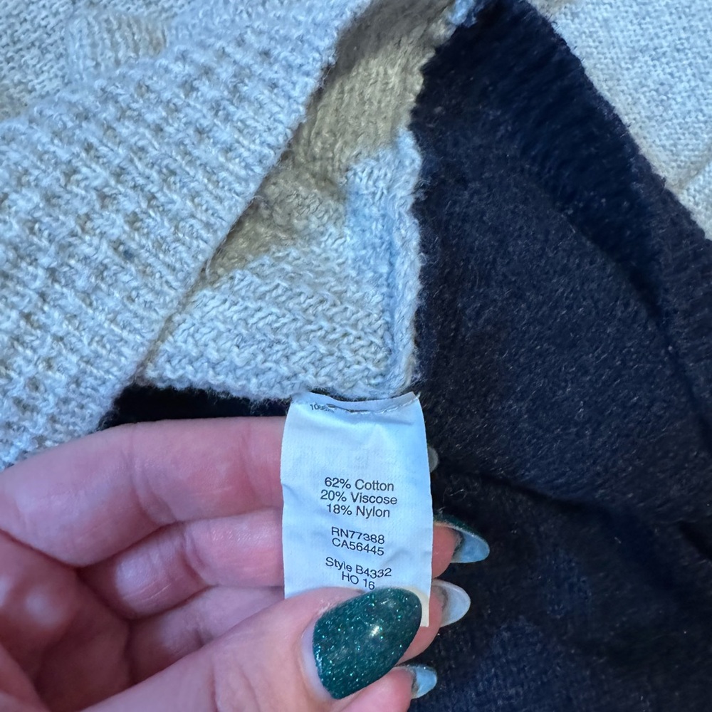 madewell montford colorblock navy and grey sweater with zipper in the back - Picture 4 of 8